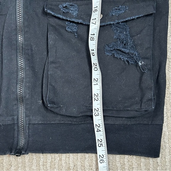 Carmar Black Distressed Denim Cargo Hooded Jacket - Picture 15 of 15